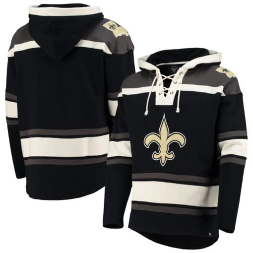 New Orleans Saints Men's 47 Brand Black Pullover Jersey Hoodie