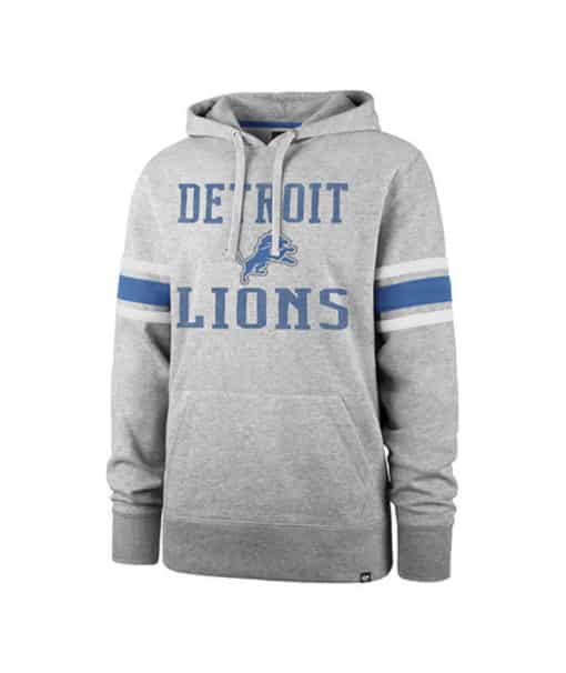 Detroit Lions 47 Brand Men's Slate Gray Double Block Pullover Hoodie