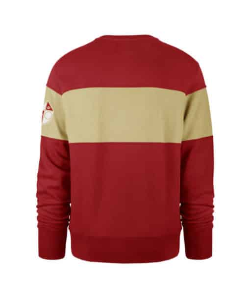 San Francisco 49ers Men's 47 Brand Classic Red Crew Pullover Sweatshirt - Image 2