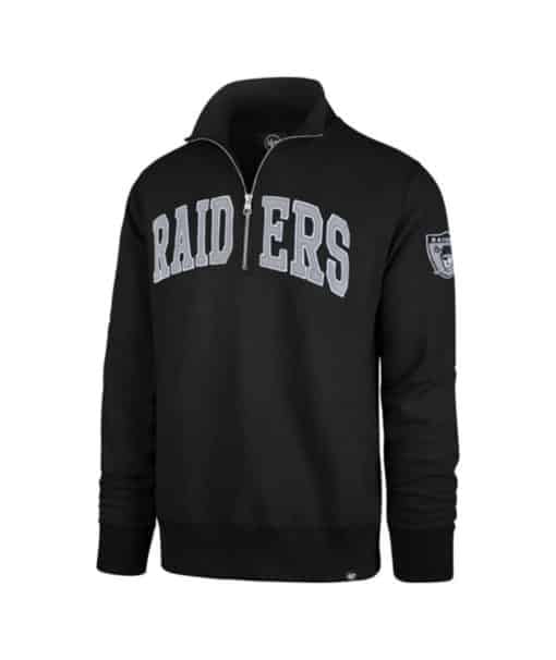 Las Vegas Raiders Men's 47 Brand Black Striker 1/4 Zip Pullover