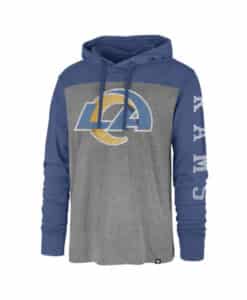 Los Angeles Rams Men's 47 Brand Gray Long Sleeve Pullover Hoodie T-Shirt Tee