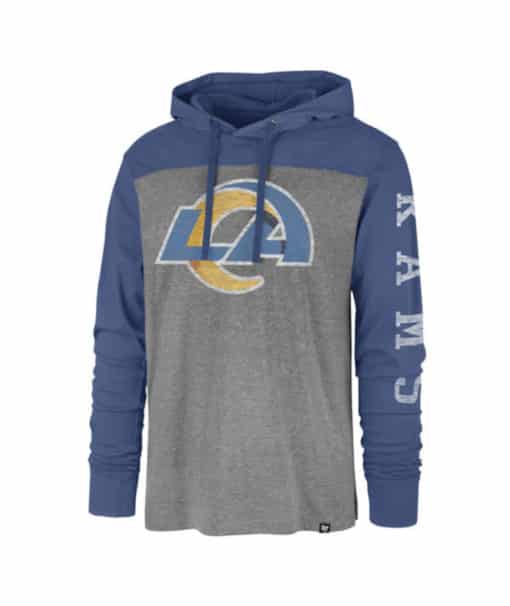 Los Angeles Rams Men's 47 Brand Gray Long Sleeve Pullover Hoodie T-Shirt Tee