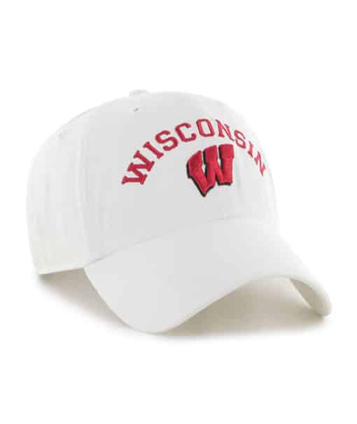 Wisconsin Badgers 47 Brand Arch White Clean Up Adjustable Hat - Image 3