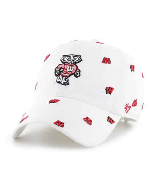 Wisconsin Badgers Women's 47 Brand Confetti White Clean Up Adjustable Hat