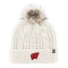 Wisconsin Badgers Women's 47 Brand W White Cream Meeko Cuff Knit Hat