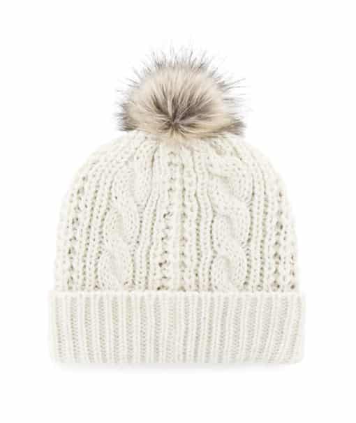 Wisconsin Badgers Women's 47 Brand W White Cream Meeko Cuff Knit Hat - Image 2