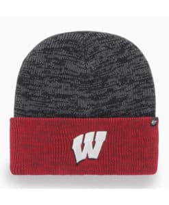 Wisconsin Badgers 47 Brand Black Red Brain Freeze Cuff Knit Hat