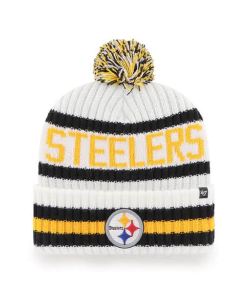 Pittsburgh Steelers 47 Brand White Bering Cuff Knit Hat