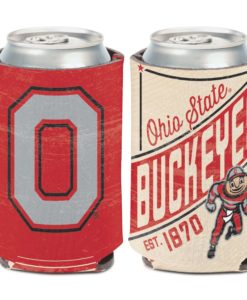 Ohio State Buckeyes 12 oz Vintage Red Cream Can Cooler Holder