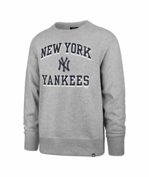 New York Yankees Men's 47 Brand Gray Crew Pullover Sweatshirt
