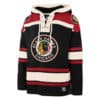 Chicago Blackhawks Men's 47 Brand Vintage Black Pullover Jersey Hoodie