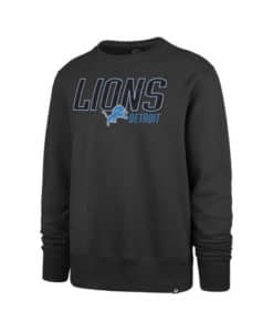 Detroit Lions Men's 47 Brand Charcoal Crew Long Sleeve Pullover Sweatshirt