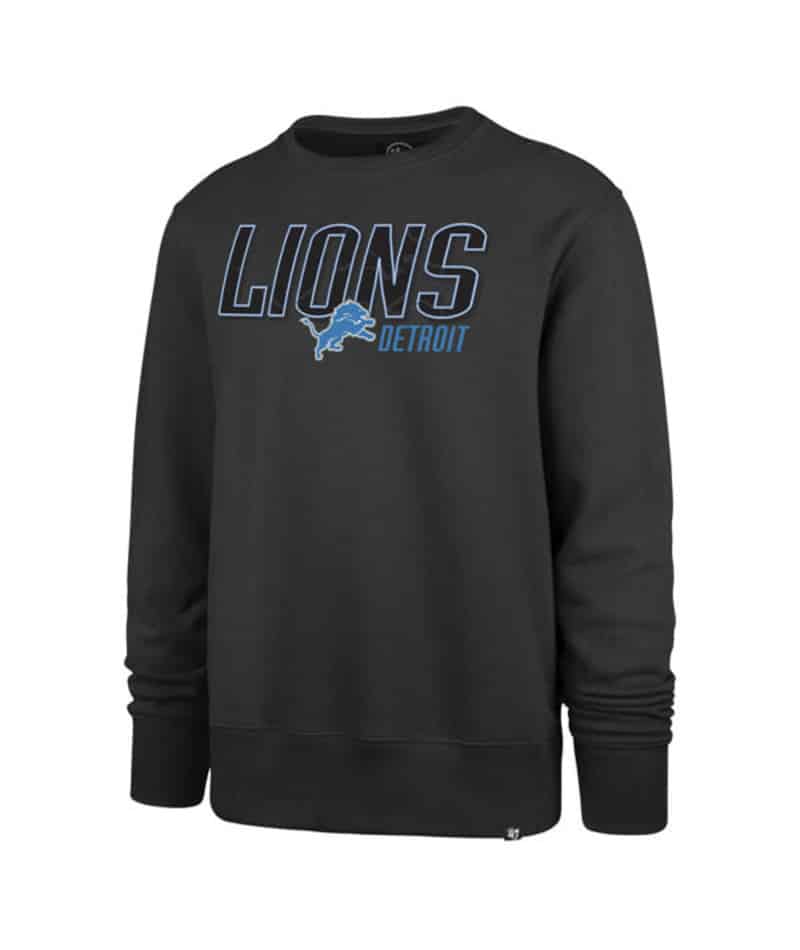 Detroit Lions Men's 47 Brand Charcoal Crew Long Sleeve Pullover Sweatshirt