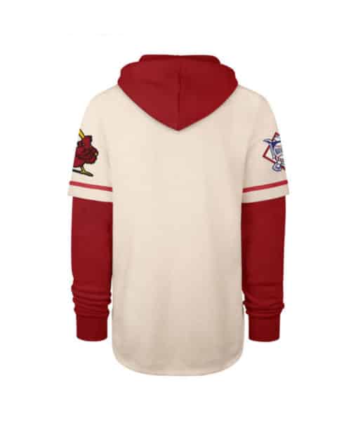 St. Louis Cardinals Men's 47 Brand Cooperstown Cream Shortstop Pullover Hoodie - Image 2