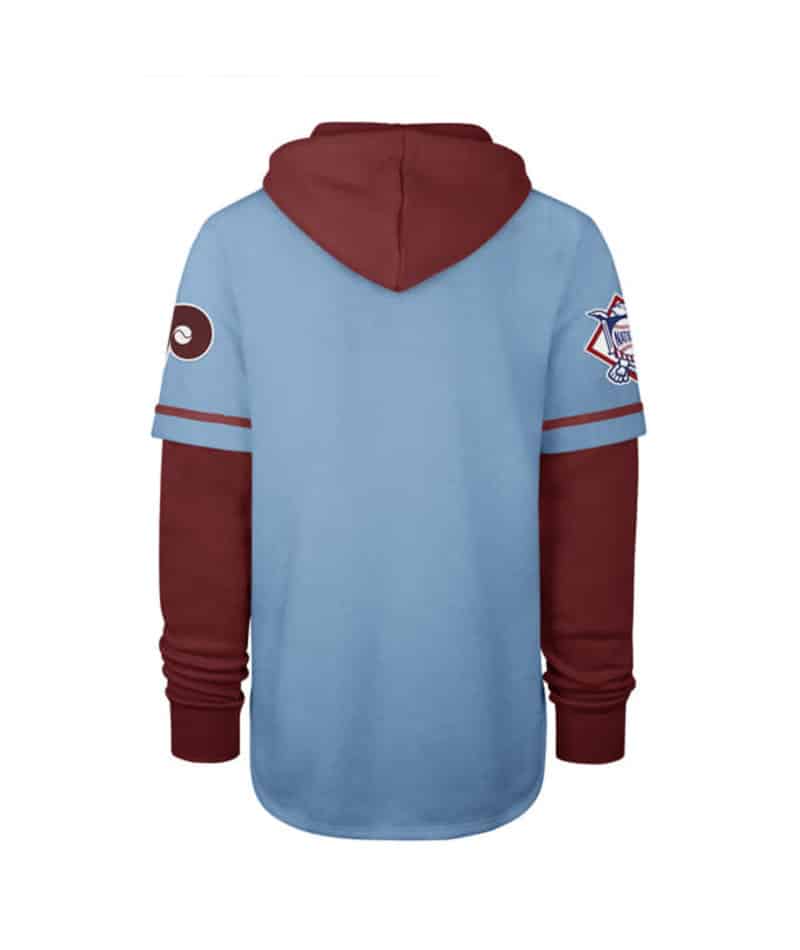 Philadelphia Phillies Men's 47 Brand Cooperstown Carolina Blue Shortstop  Pullover Hoodie - Detroit Game Gear