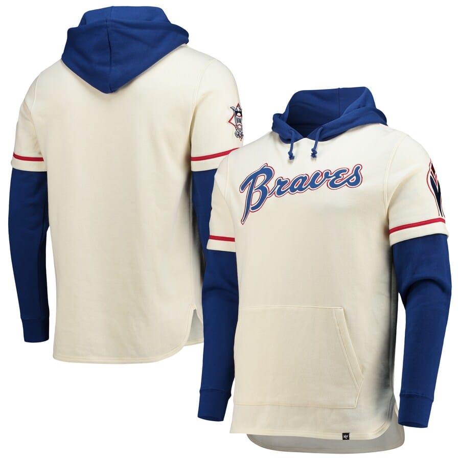 Atlanta Braves Men's 47 Brand Cooperstown Cream Shortstop Pullover Hoodie -  Detroit Game Gear