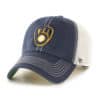 Milwaukee Brewers 47 Brand Trawler Navy Clean Up White Mesh Snapback Hat