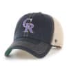 Colorado Rockies 47 Brand Trawler Black Clean Up Khaki Mesh Snapback Hat