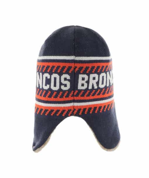 Denver Broncos 47 Brand Ice Cap Navy Sherpa Knit Hat - Image 2