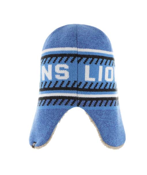Detroit Lions 47 Brand Ice Cap Blue Raz Sherpa Knit Hat - Image 2
