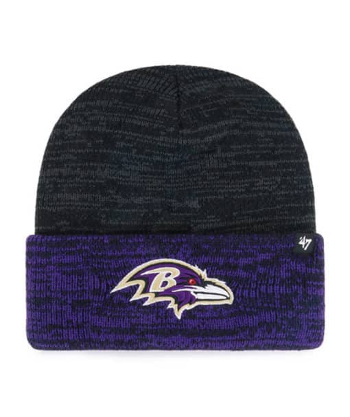 Baltimore Ravens 47 Brand Black Two Tone Brain Freeze Cuff Knit Hat