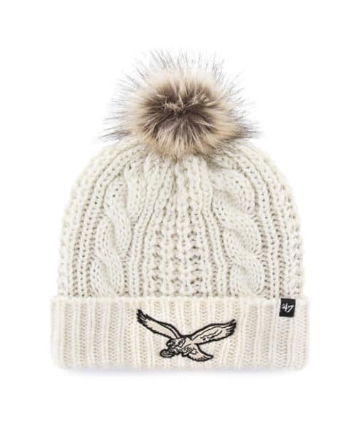 Philadelphia Eagles Women's 47 Brand Legacy White Cream Meeko Cuff Knit Hat