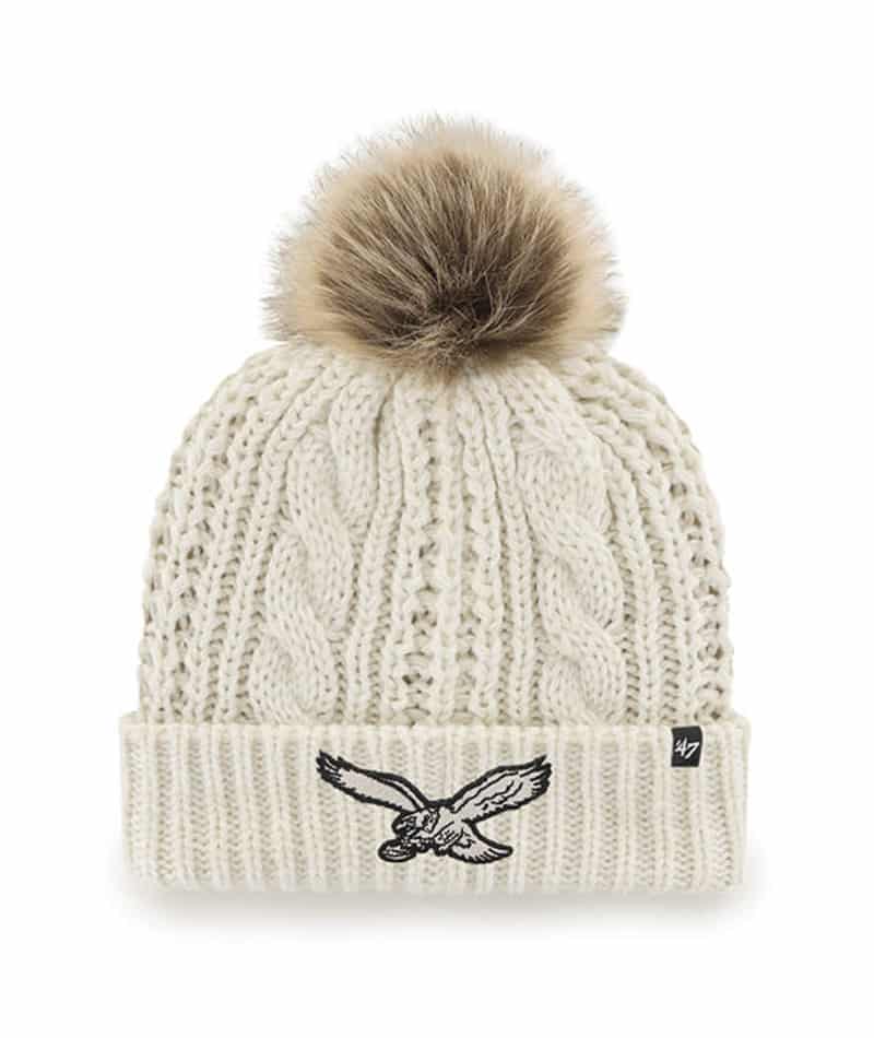 Philadelphia Eagles Women's 47 Brand Classic White Meeko Cuff Knit Hat