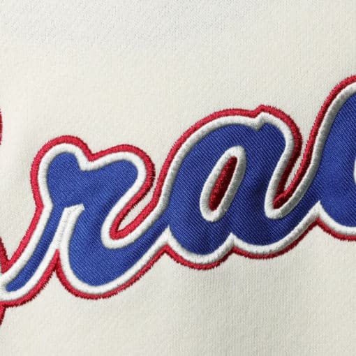 Atlanta Braves Men's 47 Brand Cooperstown Cream Shortstop Pullover Hoodie - Image 2