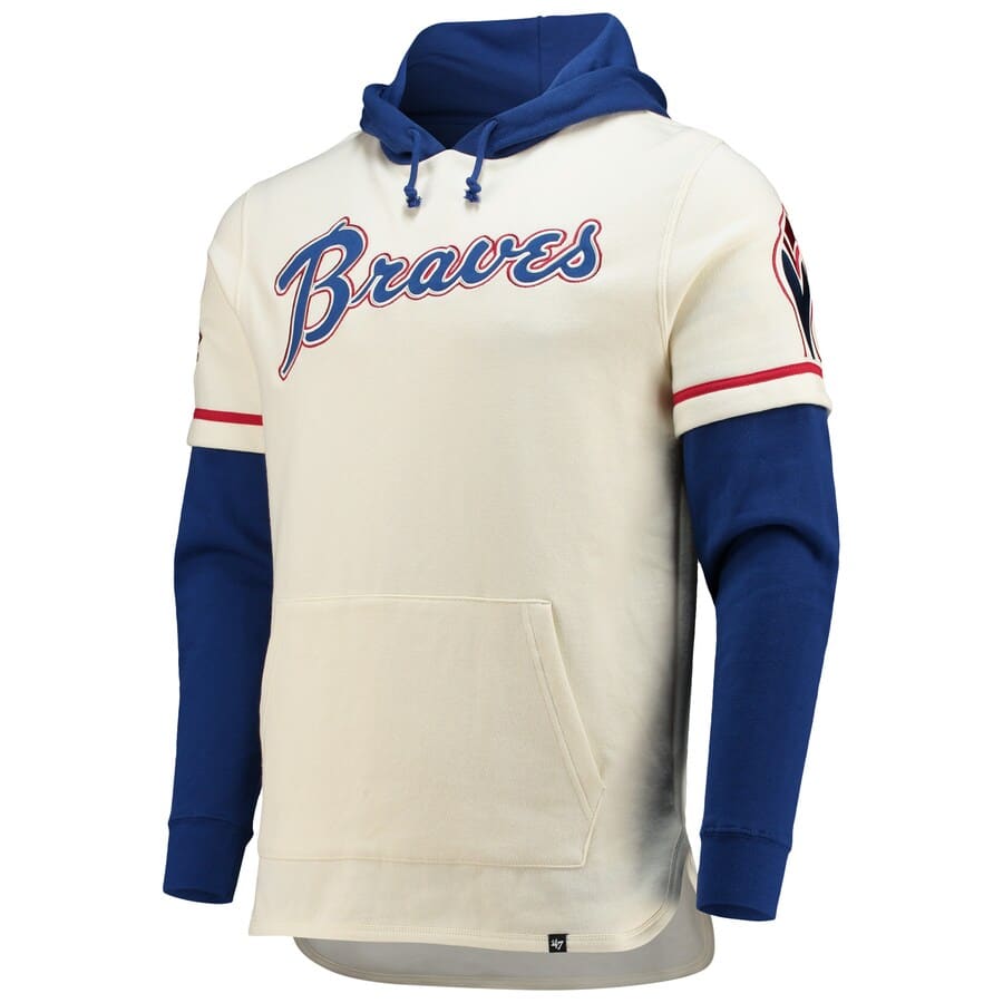 Atlanta Braves Men's 47 Brand Cooperstown Cream Shortstop Pullover Hoodie -  Detroit Game Gear