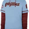Philadelphia Phillies Men's 47 Brand Cooperstown Carolina Blue Shortstop Pullover Hoodie