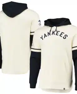 New York Yankees Men's 47 Brand Cream Cooperstown Shortstop Pullover Hoodie