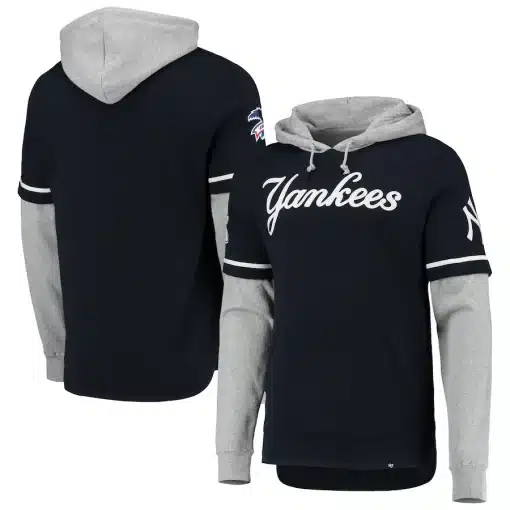 New York Yankees Men's 47 Brand Fall Navy Shortstop Pullover Hoodie