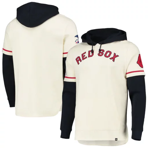 Boston Red Sox Men's 47 Brand Cooperstown Cream Shortstop Pullover Hoodie