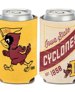 Iowa State Cyclones 12 oz Vintage Yellow Cream Can Cooler Holder