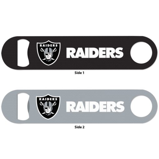 Las Vegas Raiders Black Gray Metal Bottle Opener 2-Sided