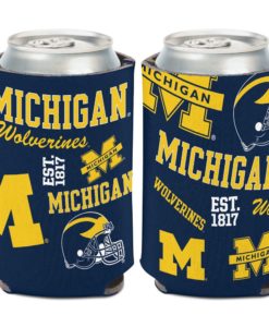 Michigan Wolverines 12 oz Navy Scatter Can Cooler Holder