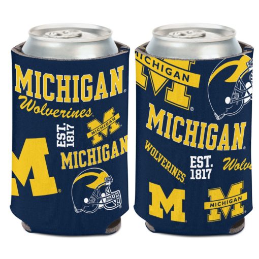 Michigan Wolverines 12 oz Navy Scatter Can Cooler Holder
