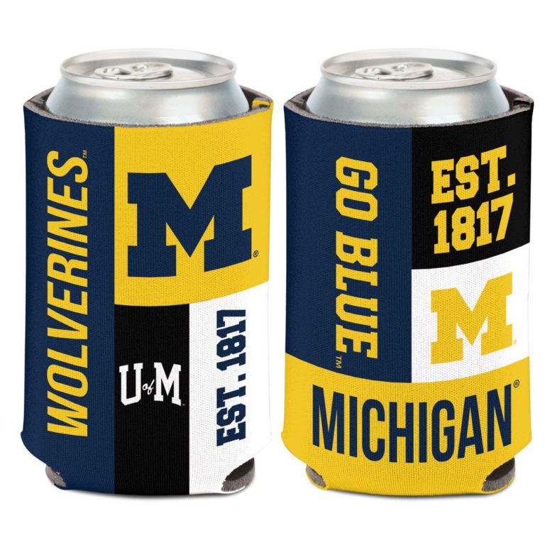 Michigan Wolverines 12 oz Color Block Can Cooler Holder - Detroit Game Gear