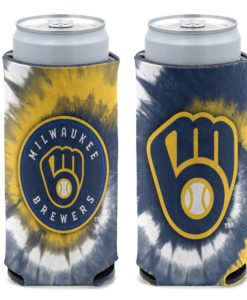 Milwaukee Brewers 12 oz Navy Tie Dye Slim Can Cooler Holder