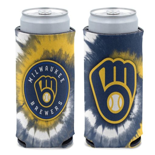 Milwaukee Brewers 12 oz Navy Tie Dye Slim Can Cooler Holder