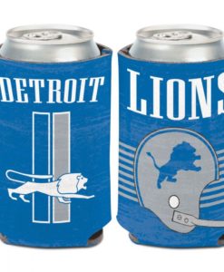Detroit Lions 12 oz Blue Retro Vintage Can Cooler Holder