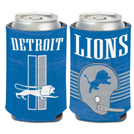 Detroit Lions 12 oz Blue Retro Vintage Can Cooler Holder