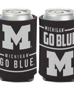 Michigan Wolverines 12 oz Black Go Blue Can Cooler Holder