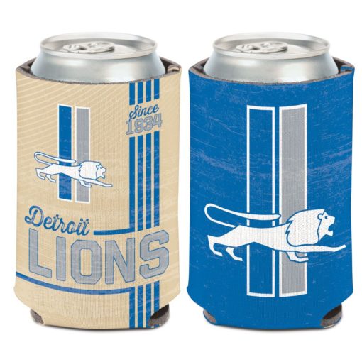 Detroit Lions 12 oz Blue Cream Vintage Can Cooler Holder