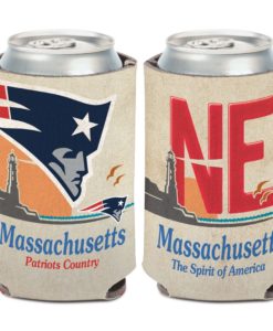 New England Patriots 12 oz State Plate Can Cooler Holder