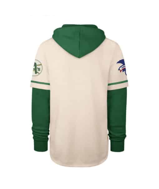 Oakland Athletics Men's 47 Brand Cooperstown Cream Shortstop Pullover Hoodie - Image 2