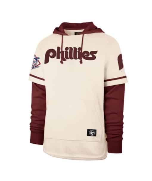 Philadelphia Phillies Men's 47 Brand Cooperstown Cream Shortstop Pullover Hoodie