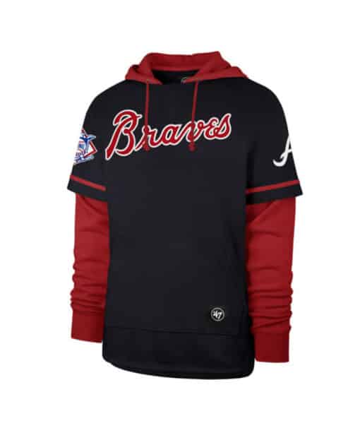 Atlanta Braves Men's 47 Brand Navy Shortstop Pullover Hoodie