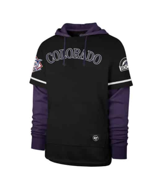 Colorado Rockies Men's 47 Brand Black Shortstop Pullover Hoodie