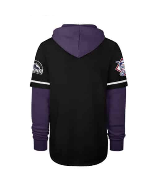 Colorado Rockies Men's 47 Brand Black Shortstop Pullover Hoodie - Image 2